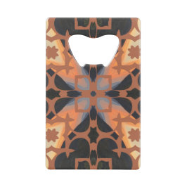 Retro Tan Pattern Creditkaart Flessenopener