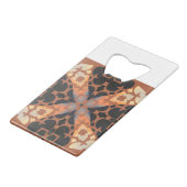 Retro Tan Pattern Creditkaart Flessenopener (Achterkant Gekanteld)