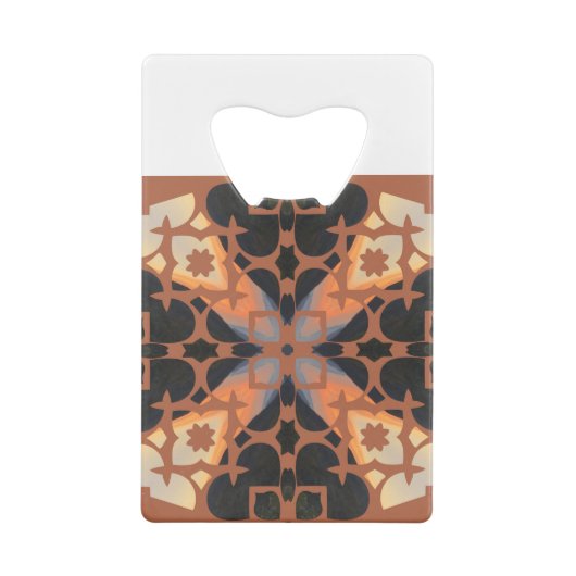 Retro Tan Pattern Creditkaart Flessenopener (Achterkant)