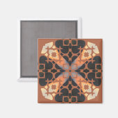 Retro Tan Pattern Magneet (Voorkant / Achterkant)