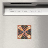 Retro Tan Pattern Magneet (Insitu (Vaatwasser))