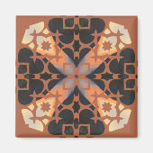 Retro Tan Pattern Magneet (Voorkant)