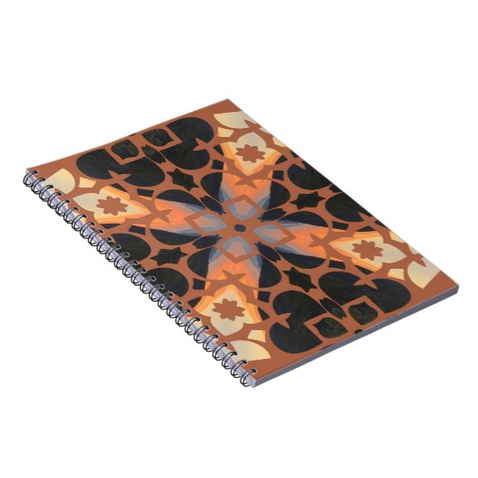 Retro Tan Pattern Notitieboek (Rechterzijde)