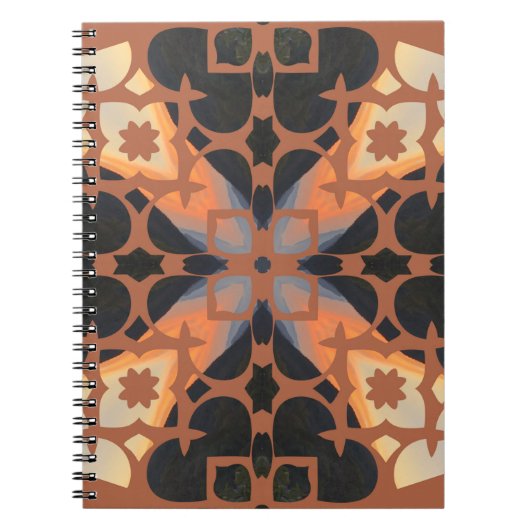 Retro Tan Pattern Notitieboek (Voorkant)