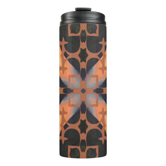 Retro Tan Pattern Thermosbeker (Voorkant)