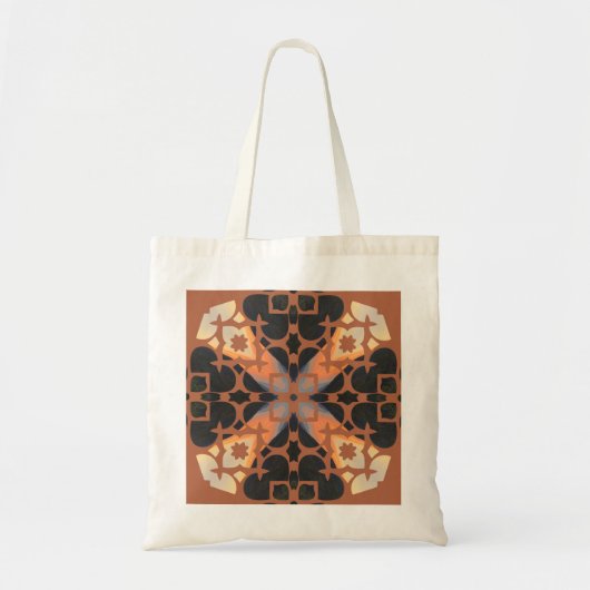 Retro Tan Pattern Tote Bag (Voorkant)