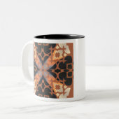 Retro Tan Pattern Tweekleurige Koffiemok (Voorkant links)