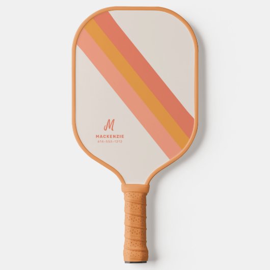 Retro Tan Peach Terracotta gepersonaliseerd Pickleball Paddle (Voorkant)