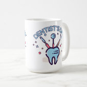 Retro tandartsdag, tandheelkundig en tandheelkundi koffiemok (Voorkant rechts)