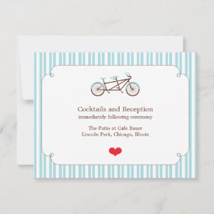 Retro Tandem Bicycle Blue & White Striped Wedding