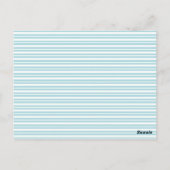 Retro Tandem Bicycle Blue & White Striped Wedding Briefkaart (Achterkant)