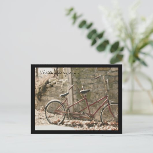 Retro tandem briefkaart (Staand voorkant)