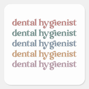 Retro tandheelkundige   Dentist Dentist Dentale gi Vierkante Sticker