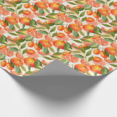 RETRO Tangerines Mandarins Branch Kerstmis Cadeaupapier (Hoek)