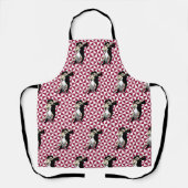 Retro Tango Dancers Burgundy en White Geometric Schort (Voorkant)