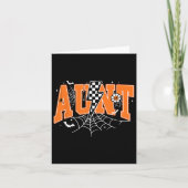 Retro tante bliksemflits Halloween spinnenweb herf Kaart (Voorkant)