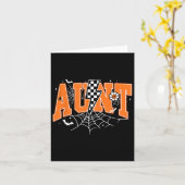 Retro tante bliksemflits Halloween spinnenweb herf Kaart (Gele Bloem)