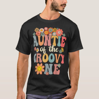 Retro Tante Of Groovy Eén Bijpassende Familie 1ste T-shirt