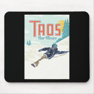 Retro Taos Ski Valley Nieuw Mexico Skiën Snowboard Muismat