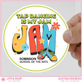 Retro Tap Dancing is My Jam Customizable Ronde Sticker