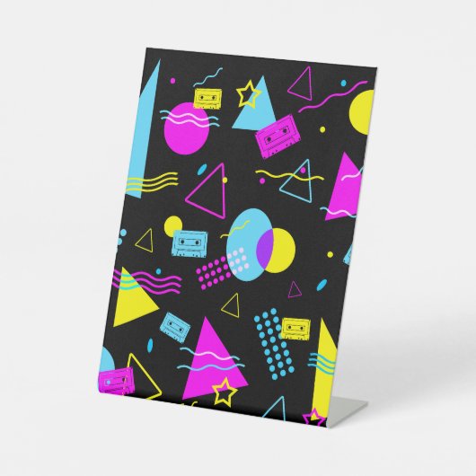 RETRO TAPE COLORFUL VORMEN RECLAMEBORD MET VOETSTUK (Voorkant)