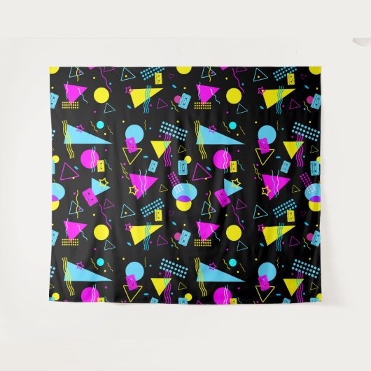 RETRO TAPE COLORFUL VORMEN WANDKLEED (Voorkant (horizontaal))