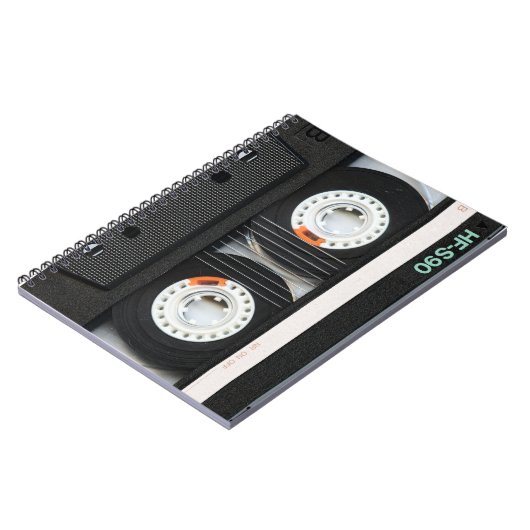 Retro  tapecassetrecorder 70s 80s notitieboek (Linkerzijde)