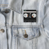 Retro tapecassetrecorder 70s 80s vierkante button 5,1 cm (In situ)