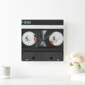 Retro  tapecassetrecorder 70s 80s vierkante klok (Huis)