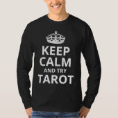 Retro Tarot  'Keep Calm and Try Tarot' T-shirt (Voorkant)