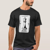 Retro tarotkaart stijl schaakstuk de Koningin T-shirt (Voorkant)