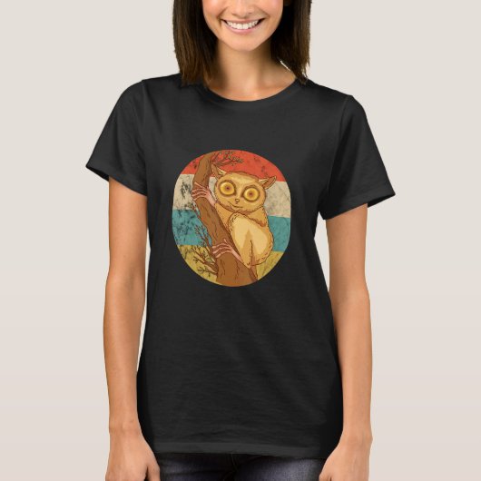  Retro Tarsier Philippine Animal Tarsier T-shirt (Voorkant)