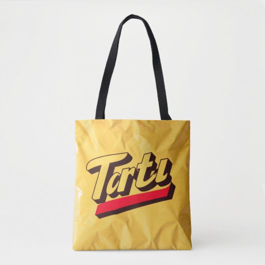 Retro "Tartu" Canvas tas – Vetgedrukte Pop Estheti (Voorkant)