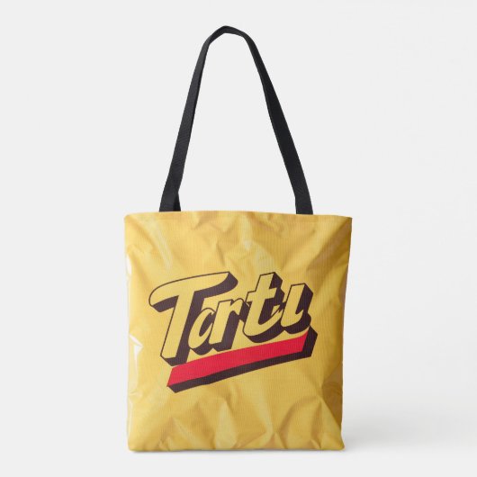Retro "Tartu" Canvas tas – Vetgedrukte Pop Estheti (Achterkant)