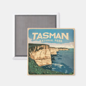 Retro Tasman Nationaal Park Australisch Avontuur Magneet (Voorkant / Achterkant)