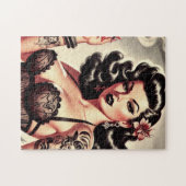 Retro Tatto Gothic Meisje Legpuzzel (Horizontaal)