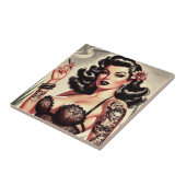 Retro Tatto Gothic Meisje Tegeltje (Zijkant)