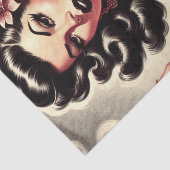 Retro Tatto Gothic Meisje Tissuepapier (Detail)