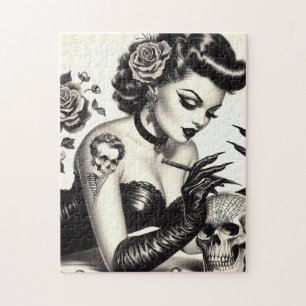 Retro Tattoed Gothic Pin-up Legpuzzel