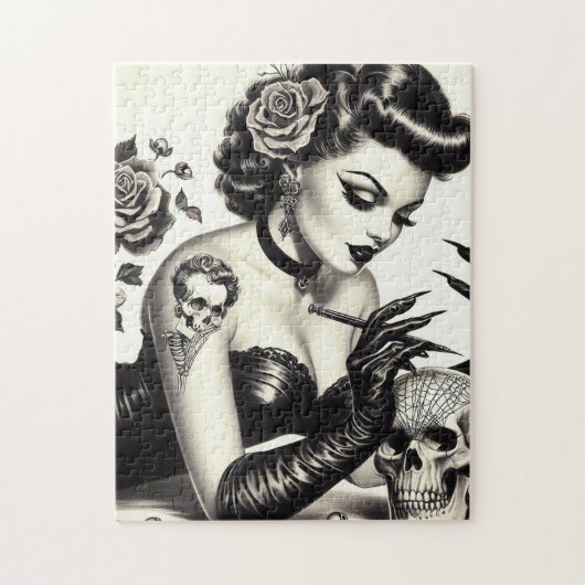 Retro Tattoed Gothic Pin-up Legpuzzel (Verticaal)