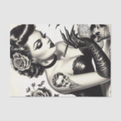 Retro Tattoed Gothic Pin-up Tissuepapier (Voorkant)