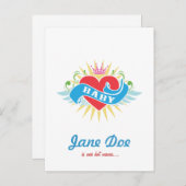 Retro Tattoo Baby Shower Uitnodigingen (Voorkant / Achterkant)