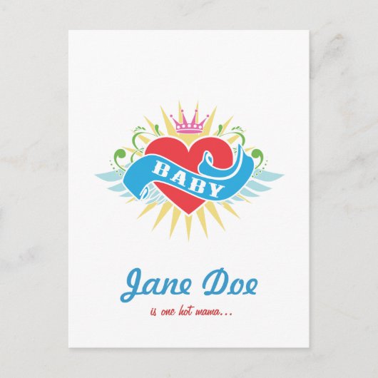 Retro Tattoo Baby Shower Uitnodigingen (Voorkant)