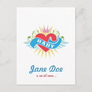 Retro Tattoo Baby Shower-uitnodigingen Uitnodiging Briefkaart