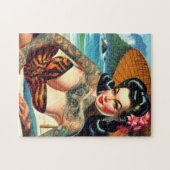 Retro Tattoo Beach Pin-up Legpuzzel (Horizontaal)