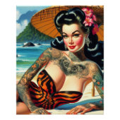 Retro Tattoo Beach Pin-up Perfect Poster (Voorkant)