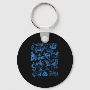 Retro Tattoo Dieren Wilde Natuur Natuurbehoud Sleutelhanger