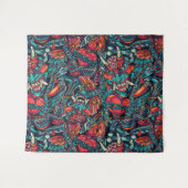 Retro-Tattoo geacht Wandkleed (Voorkant (horizontaal))