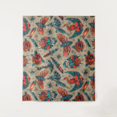 Retro-Tattoo geacht Wandkleed (Voorkant)