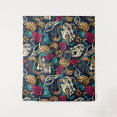 Retro-Tattoo geacht Wandkleed (Voorkant)